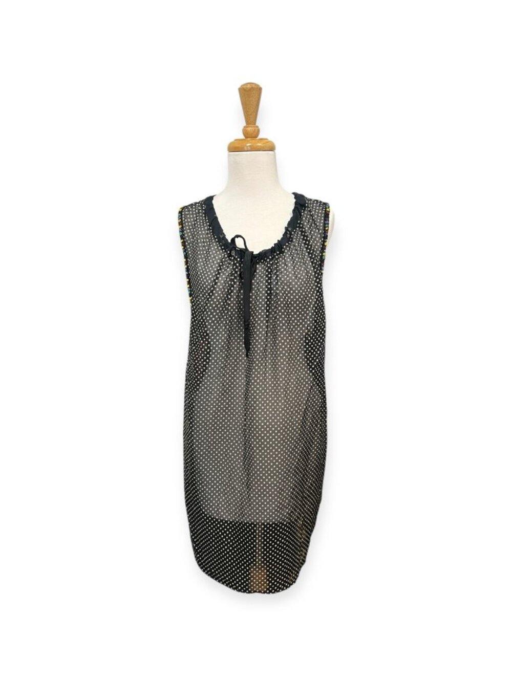 Rozae Nichols Black Polka Dot Mini Dress